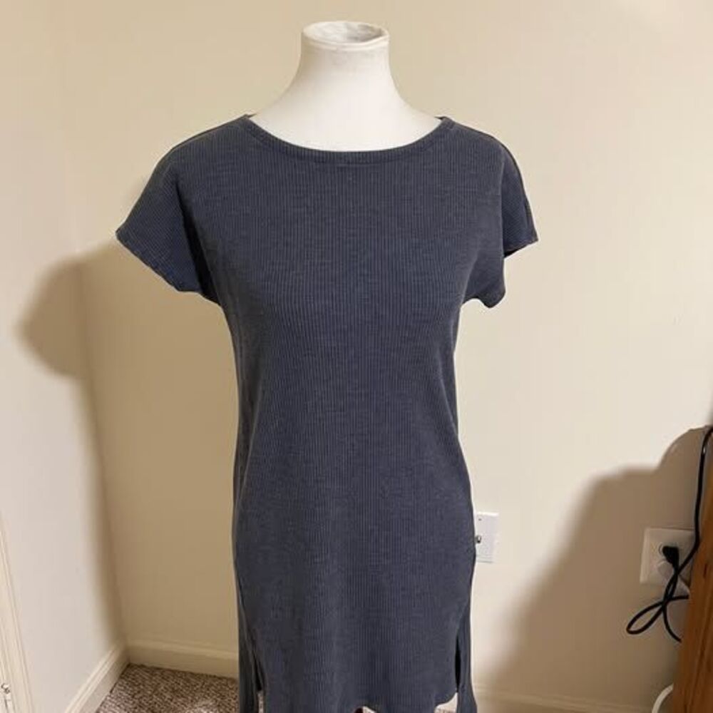 Eileen Fisher Ribbed Dress Charcoal XXS